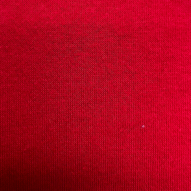 Scarlet red stretch fine sweatshirt fleece knit tela